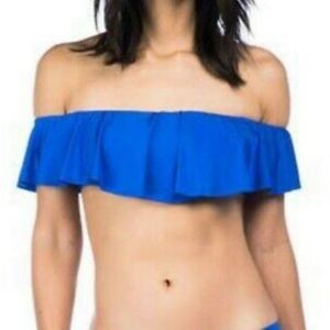NWT Trina Turk Off The Shoulder Ruffle Top in Sapphire Size 14